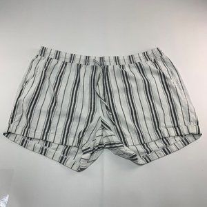 Old Navy White Striped Linen Blend Pull On Shorts XXL
